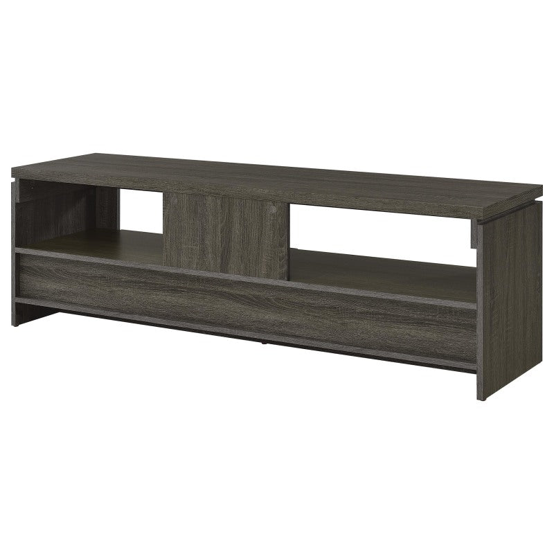 Modern Minimalist TV Stand Console with 2 Drawers - 59-inch Wide Suitable for, Non-Wood, Ample Storage Furniture for Media Devices & Electronics, Assembly (No Wood Components)