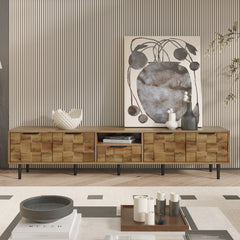 78' TV Stand for 85 75 65 Inch TV, TV Consoles for Living Room, Entertainment Center Wood TV Media with Storage