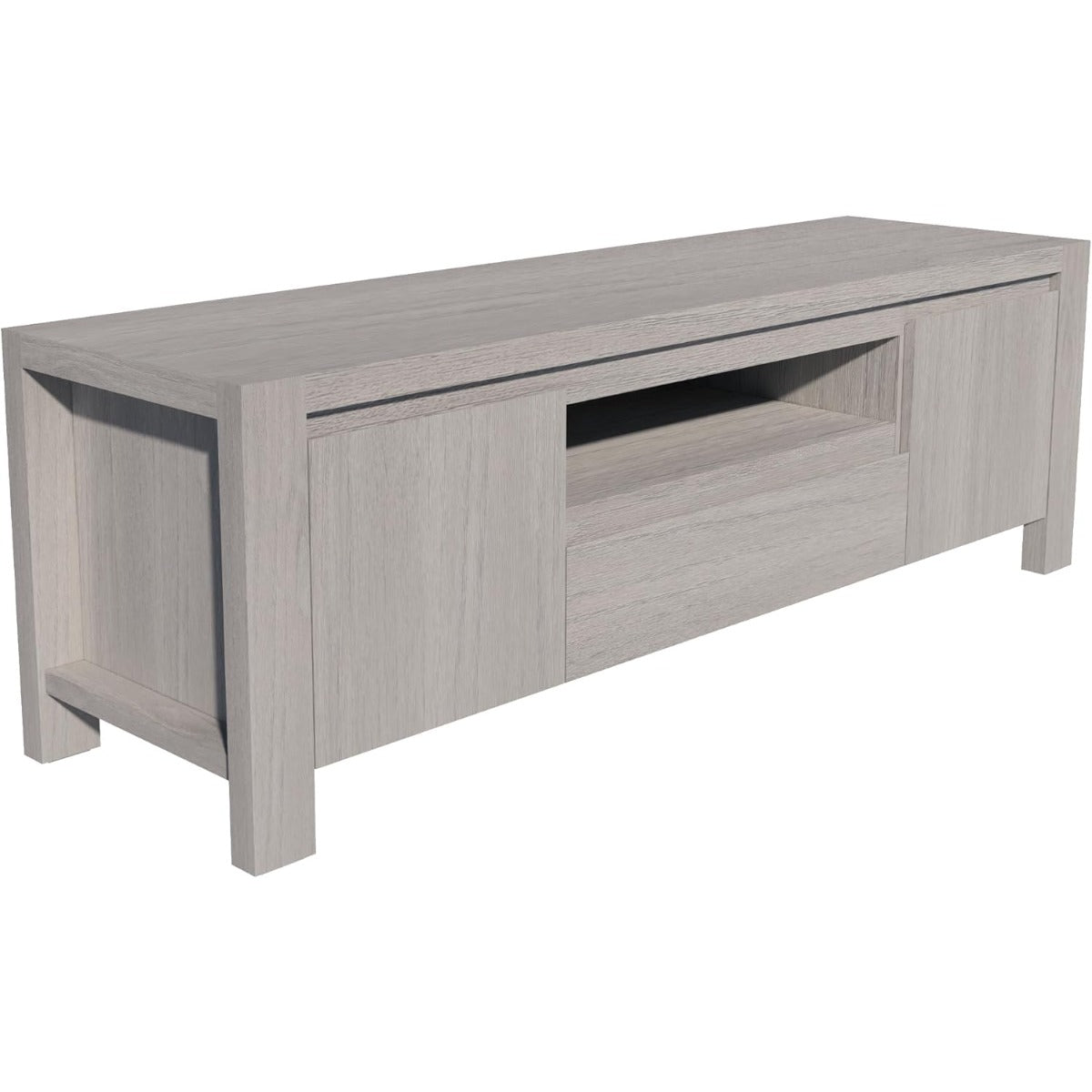 63-Inch Television Stand Featuring Doors And a Cabinet, Designed As a Farmhouse Entertainment Center, Suitable for Tvs Up to 70 Inches, Serving As a Console for The Living Room Or Bedroom, in a Natural Hue