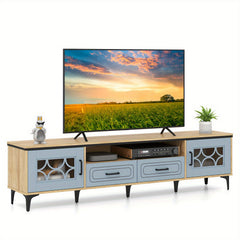 LIFEZEAL 71" TV Stand for Tvs Up to 80" with Open Compartment Side Cabinets And Drawers