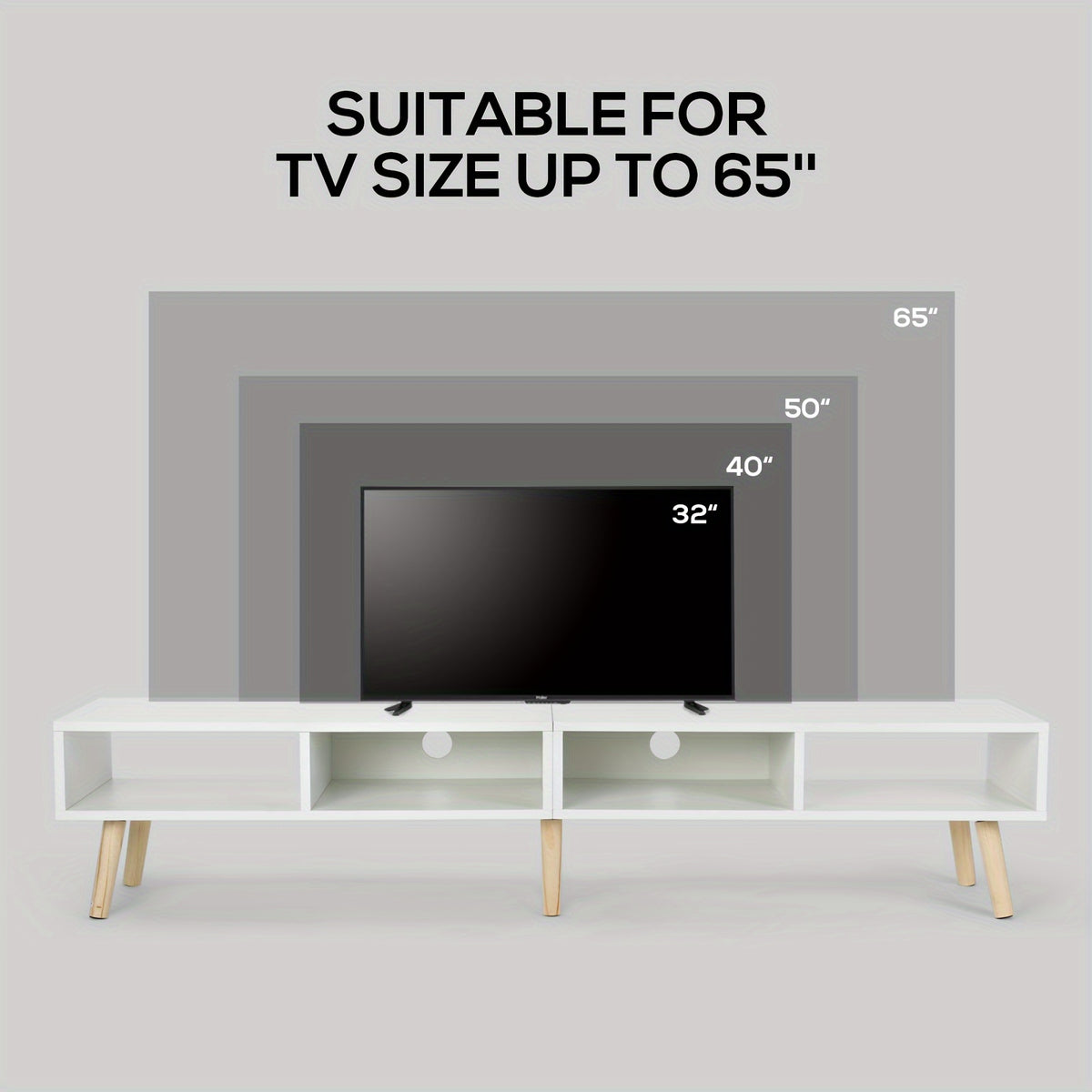 59" TV Stand for 30"-65" TV with Open Shelf