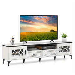 LIFEZEAL 71" TV Stand for Tvs Up to 80" with Open Compartment Side Cabinets And Drawers