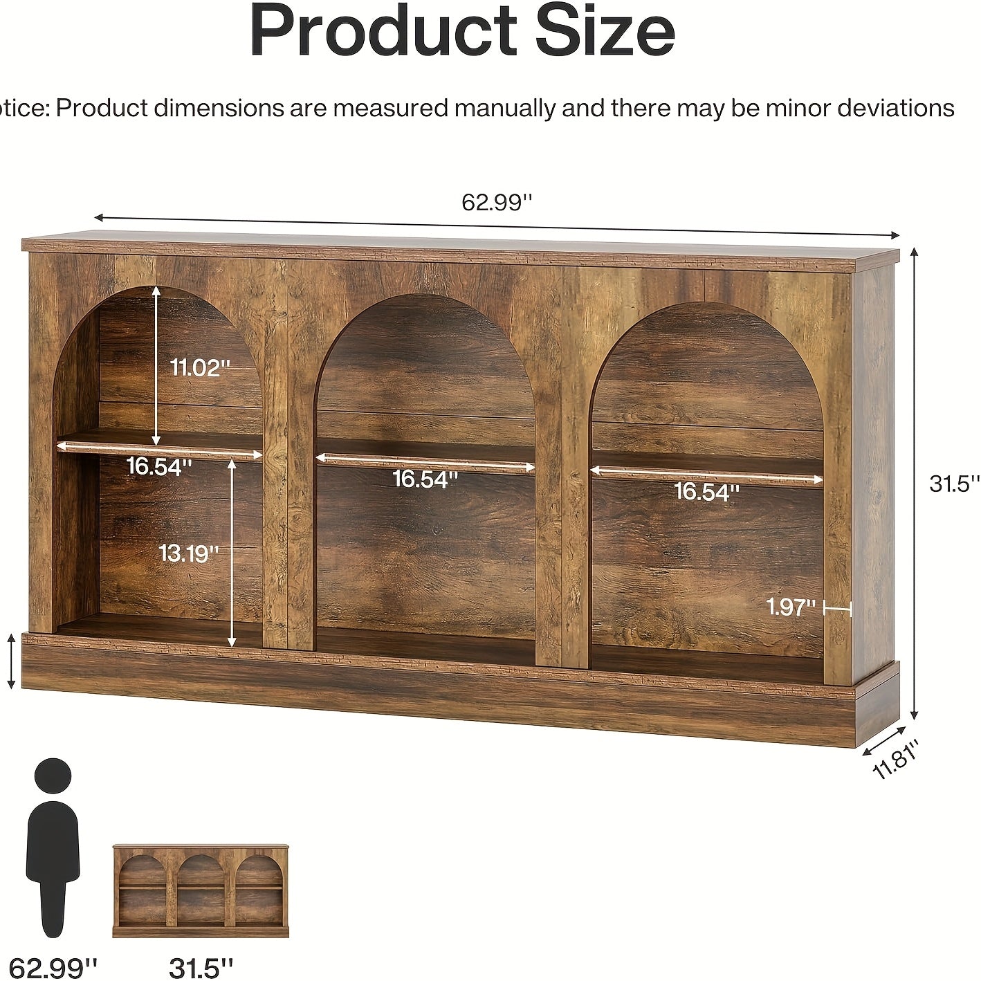 TV Consoles For Living Room, Television Stand For 55/60/65 Inch TV, Farmhouse Media Entertainment Center Stand With Storage Cabinets, Rustic Brown