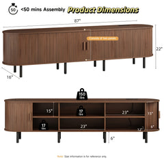 PAZCASA Wide Large TV Stand, Available in 86-inch/70.8-inch/55-inch Sizes, with Power Outlets, Suitable for 90-inch TVs. Sturdy and Durable Entertainment Center Featuring Adjustable Shelves, Sliding Doors, and Ample Storage Space. Modern Media