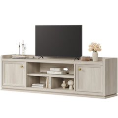 SICOTAS Farmhouse TV Stand for TVs Up to 75", Entertainment Center with Storage Cabinets & Open Shelves, Wood TV Cabinet, Media Console Table for Living Room