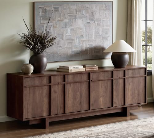 Vitalikus 65.6" Mid Century Modern TV Stand for 75 Inch TV, Walnut