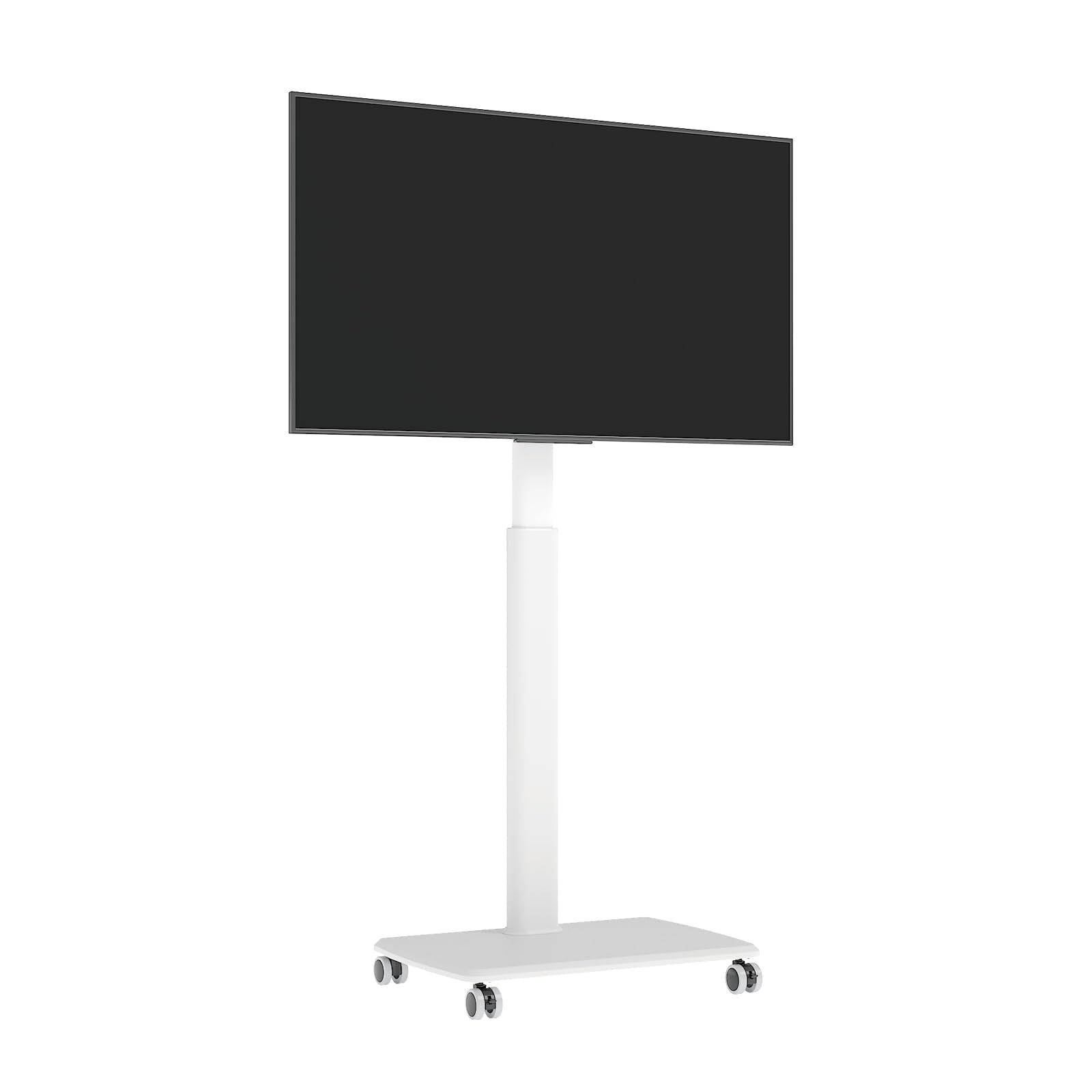 Vermars Black Rolling TV Stand for 32 to 55 65 75 85 Inch TVs, Corner TV Floor Stand with Mount, Universal Portable Mobile TV Cart on Wheels, Small TV Stand for Bedroom, Living Room