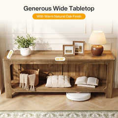 63' TV Stand with Storage Shelf for Up to 70' Tvs, Farmhouse Entertainment Center for Living Room
