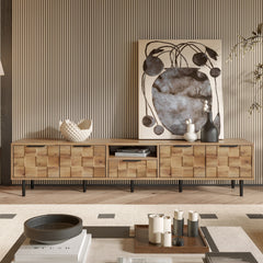 78" TV Stand for 85 75 65 Inch TV, TV Consoles for Living Room, Entertainment Center Wood TV Media with Storage
