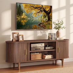 VASAGLE 58 Inch TV Stand, Mid Century Entertainment Center with Storage