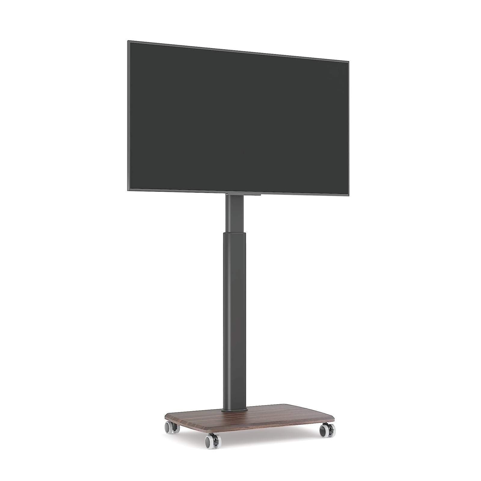Vermars Black Rolling TV Stand for 32 to 55 65 75 85 Inch TVs, Corner TV Floor Stand with Mount, Universal Portable Mobile TV Cart on Wheels, Small TV Stand for Bedroom, Living Room