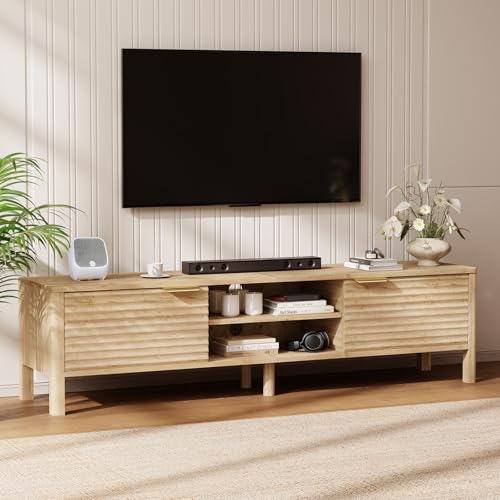 TV Stand for Living Room up to 65 Inch TVs Entertainment Center Oak 59"