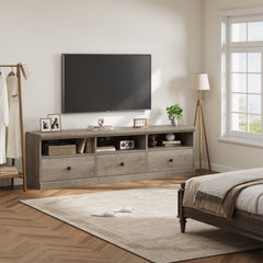 GAOMON TV Stand Fits 65/ 70/ 75 Inch Tvs Mid Century Modern Entertainment Center with Storage Drawer And Open Shelves Home Media Console