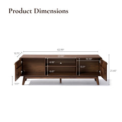 LuxenHome 63" Mid Century Modern TV Stand for Living Room for TVs up to 65"