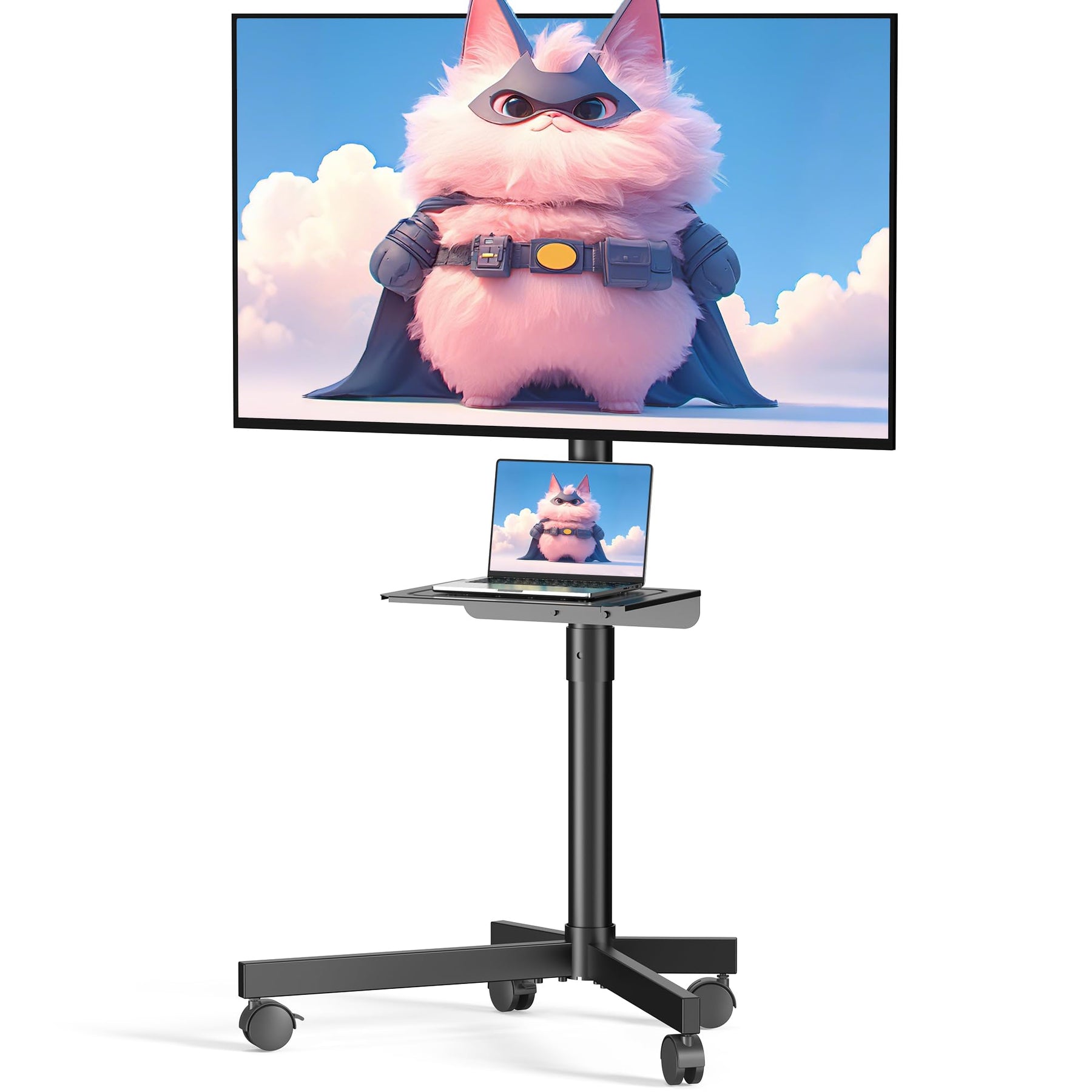 Motorized Rolling TV Stand on Wheels for 32-75 Inch TVs/Screens