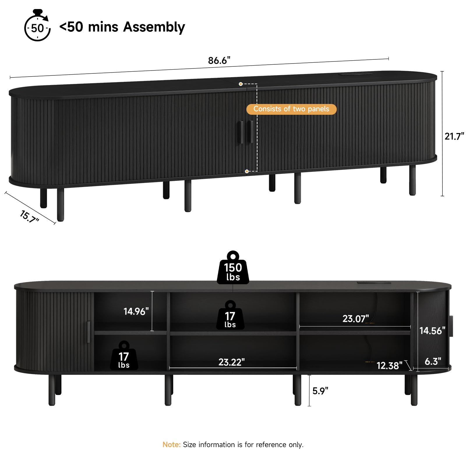 ONBRILL 70.8" TV Stand with Power Outlet for TVs up to 75 Inch, Entertainment Center with Storage and Adjustable Shelves, Modern Media Console with Sliding Doors for Living Room, Walnut