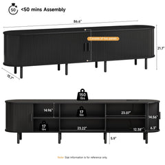 ONBRILL 70.8" TV Stand with Power Outlet for TVs up to 75 Inch, Entertainment Center with Storage and Adjustable Shelves, Modern Media Console with Sliding Doors for Living Room, Walnut