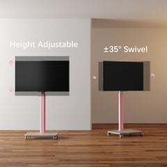 Vermars Black Rolling TV Stand for 32 to 55 65 75 85 Inch TVs, Corner TV Floor Stand with Mount, Universal Portable Mobile TV Cart on Wheels, Small TV Stand for Bedroom, Living Room