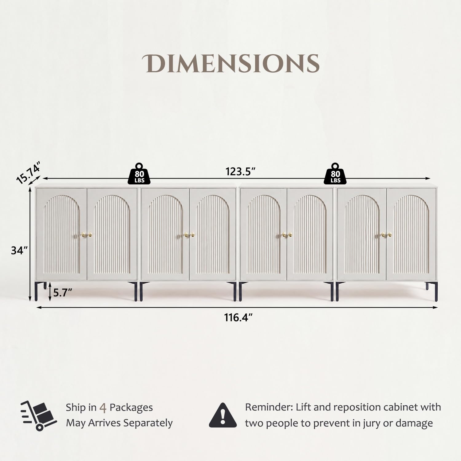 IFBUY 92.63" W Mid Century Modern TV Stands for Living Room, Brown