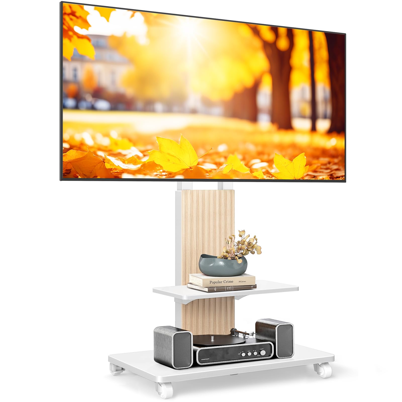 TVON Heavy Duty Rolling TV Stand for 55-100 inch Large Screens