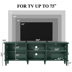 ARTPOWER 67" Vintage TV Stand with Storage for TVs Up to 75 Inches, Green