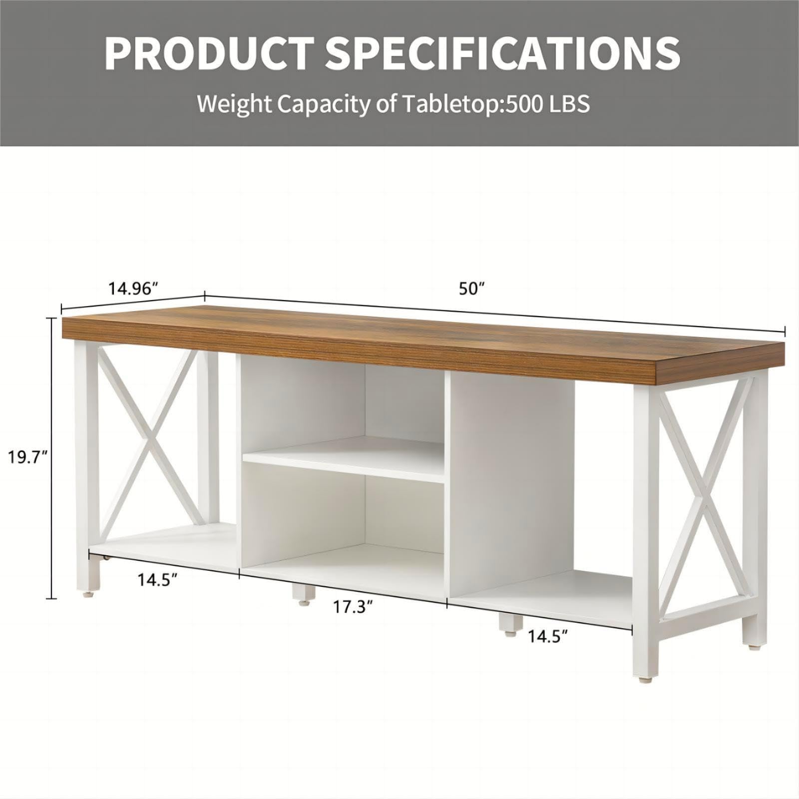GAZHOME TV Stand for TV up to 55 Inches, TV Cabinet with Open Storage, TV Console Unit with Shelving for Living Room, Entertainment Room, Rustic Brown