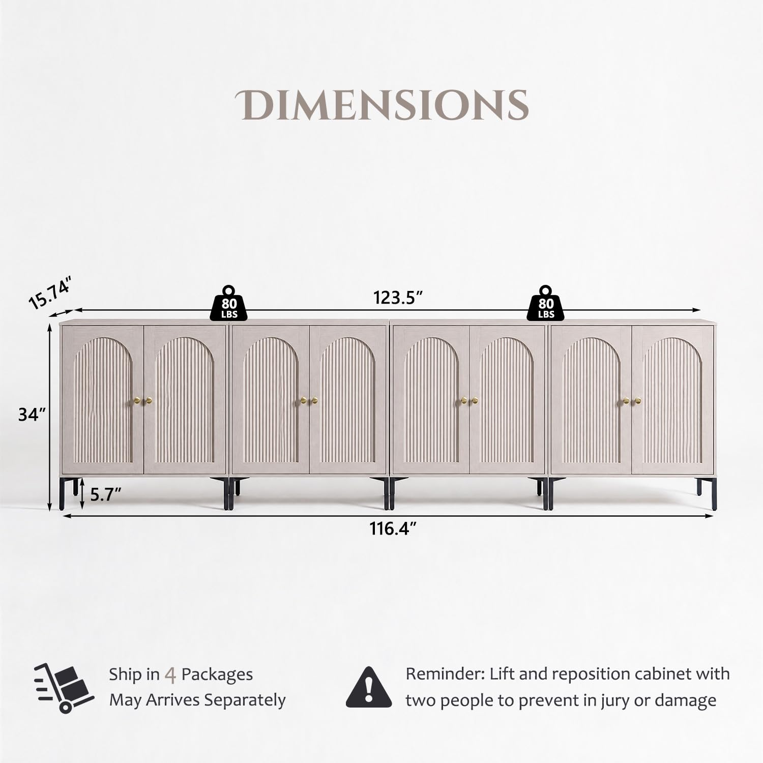 IFBUY 92.63" W Mid Century Modern TV Stands for Living Room, Brown