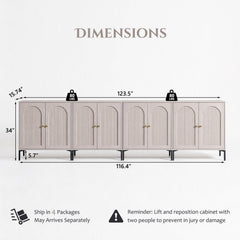 IFBUY 92.63" W Mid Century Modern TV Stands for Living Room, Brown