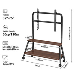 BEISHI Mobile TV Stand on Wheels for 32-75 Inch TVs