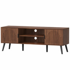 ChooChoo TV Stand with Open Shelves for 65 Inch TVs, Mid Century