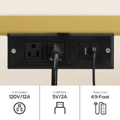 HOOBRO TV Stand with LED Lights and Power Outlets for TVs up to 75", Modern 70.9 Inch Tempered Glass TV Console Table with Open Shelves, Media Entertainment Center for Living Room, Gold GD185UDS01