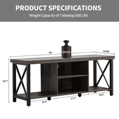 GAZHOME TV Stand for TV up to 55 Inches, TV Cabinet with Open Storage, TV Console Unit with Shelving for Living Room, Entertainment Room, Grey