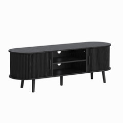 ChooChoo 54" Mid Century Modern TV Stand with Fluted Sliding Doors