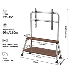 BEISHI Mobile TV Stand on Wheels for 32-75 Inch TVs