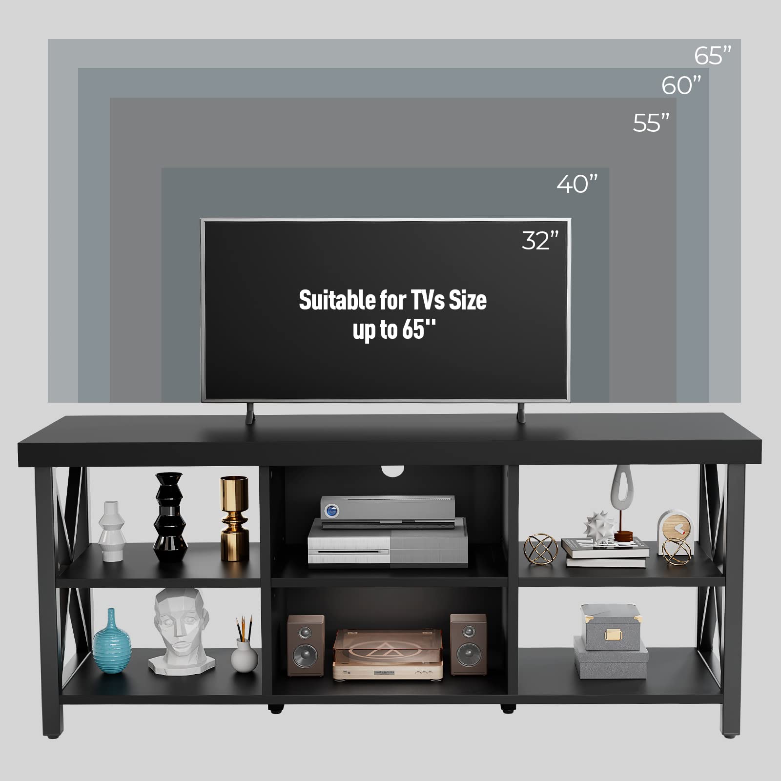 GreenForest TV Stand for 65 in TV, 55" Entertainment Center for Living Room