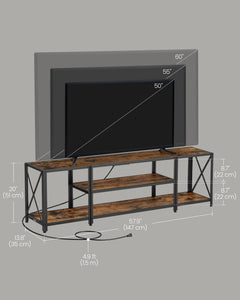 VASAGLE Farmhouse TV Stand for TVs up to 65 Inches, Entertainment Center with Storage Cabinets and Sliding Barn Doors, Media Console Table for Living Room, Honey Brown ULTV535K101