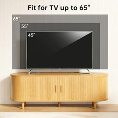 OneBlis 70" Mid Century Modern TV Stand, Wood TV Consoles with Sliding Doors and Power Outlet, Entertainment Center with Adjustable Shelves, Fluted TV Stands for Living Room, Walnut