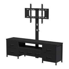 DrawXynth TV Stand with Mount for 45/55/65/75 inch TVs, 51.2" Dresser TV Stand Entertainment Center with 7 Fabric Drawers, Open Storage Shelves, Media Console for Living Room