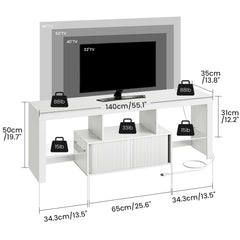 CHOEZON LED TV Stand for 60 inch TVs, Media Entertainment Center, White