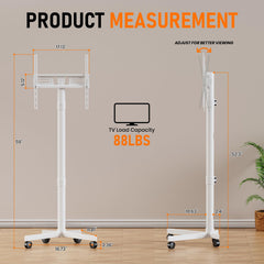 Motorized Rolling TV Stand on Wheels for 32-75 Inch TVs/Screens