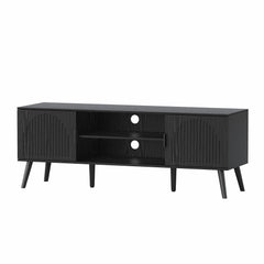 ChooChoo TV Stand with Open Shelves for 65 Inch TVs, Mid Century