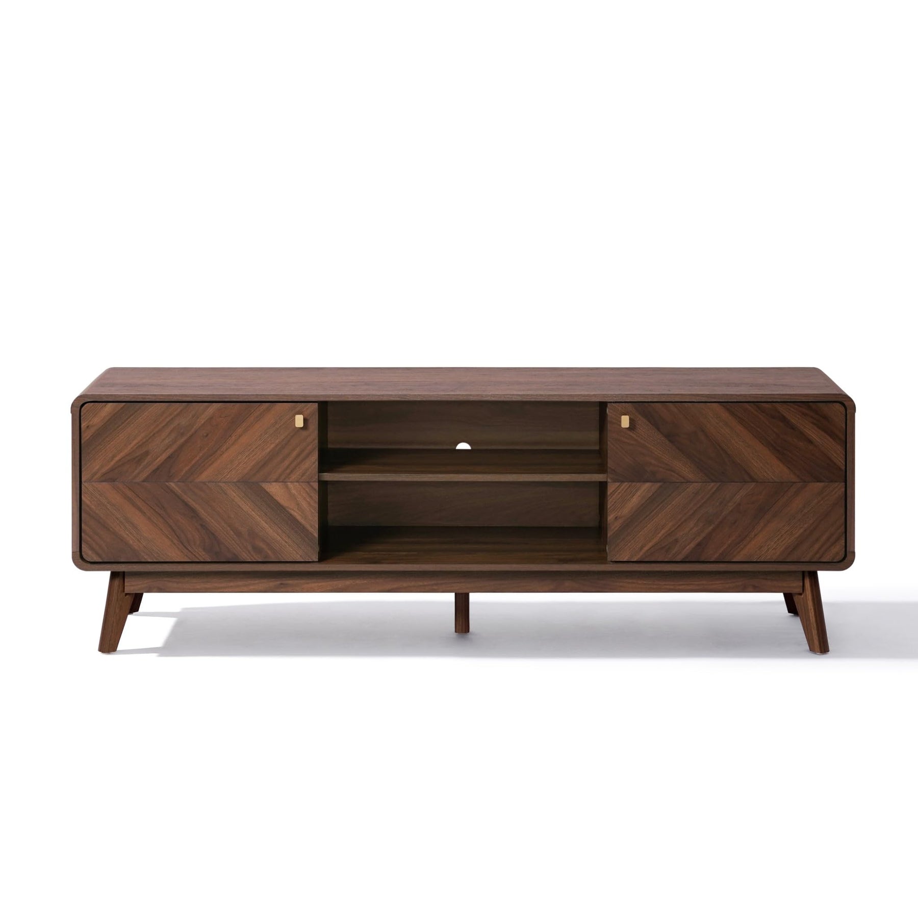 LuxenHome 63" Mid Century Modern TV Stand for Living Room for TVs up to 65"