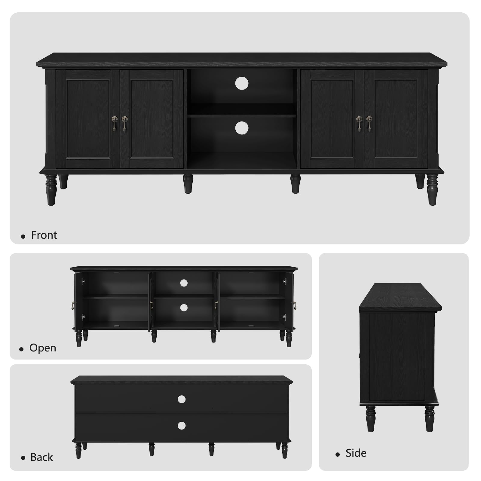 ARTPOWER 67" Vintage TV Stand with Storage for TVs Up to 75 Inches, Green