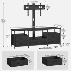 HOOBRO TV Stand with Mount Up to 65 inch TV, with Drawers and Power Outlet