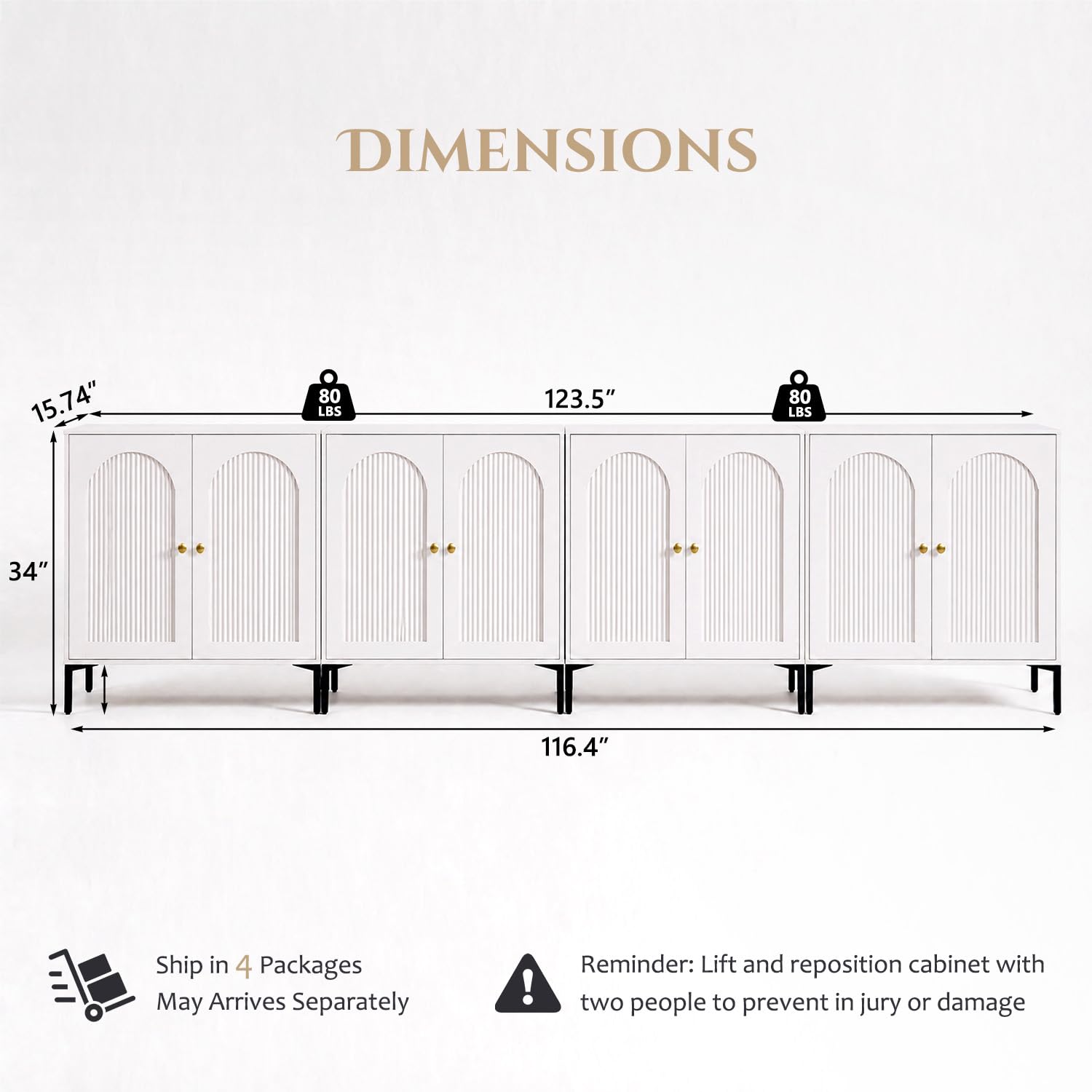 IFBUY 92.63" W Mid Century Modern TV Stands for Living Room, Brown