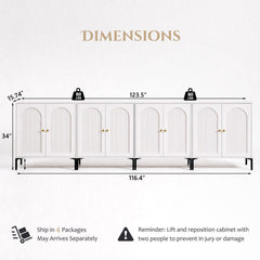 IFBUY 92.63" W Mid Century Modern TV Stands for Living Room, Brown