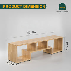 ACOHOOK Walnut 60" Mid-Century TV Stand with Storage Open Shelf