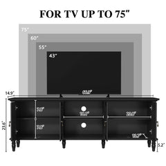 ARTPOWER 67" Vintage TV Stand with Storage for TVs Up to 75 Inches, Green