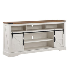 OKD 70" Farmhouse TV Stand for TVs up to 80", Antique White