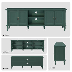 ARTPOWER 67" Vintage TV Stand with Storage for TVs Up to 75 Inches, Green